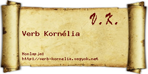 Verb Kornélia névjegykártya